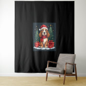 Basset Hound Dog Kerstfeesten Santa Hondenliefhebb Wandkleed (In situ)