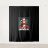 Basset Hound Dog Kerstfeesten Santa Hondenliefhebb Wandkleed (Voorkant)