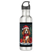 Basset Hound Dog Kerstfeesten Santa Hondenliefhebb Waterfles (Voorkant)