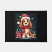 Basset Hound Dog Kerstoutfits Santa Hat Dog X Deurmat (Voorkant)