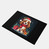 Basset Hound Dog Kerstoutfits Santa Hat Dog X Deurmat (Schuin)