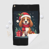 Basset Hound Dog Kerstoutfits Santa Hat Dog X Golfhanddoek (Insitu)