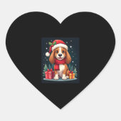 Basset Hound Dog Kerstoutfits Santa Hat Dog X Hart Sticker (Voorkant)