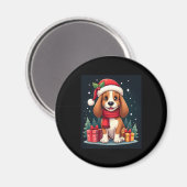 Basset Hound Dog Kerstoutfits Santa Hat Dog X Magneet (Voorkant / Achterkant)