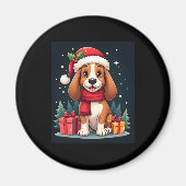 Basset Hound Dog Kerstoutfits Santa Hat Dog X Magneet (Voorkant)