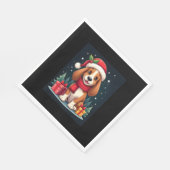 Basset Hound Dog Kerstoutfits Santa Hat Dog X Servet (Hoek)