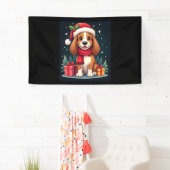 Basset Hound Dog Kerstoutfits Santa Hat Dog X Spandoek (Insitu)
