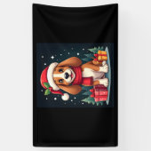 Basset Hound Dog Kerstoutfits Santa Hat Dog X Spandoek (Verticaal)