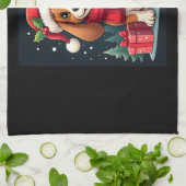 Basset Hound Dog Kerstoutfits Santa Hat Dog X Theedoek (Gevouwen)