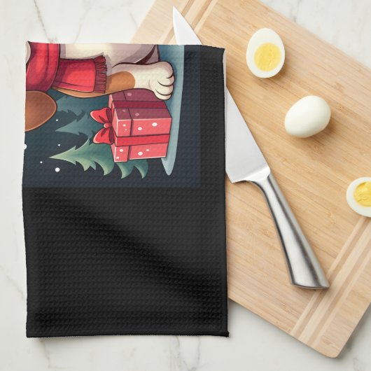 Basset Hound Dog Kerstoutfits Santa Hat Dog X Theedoek (Quarter Fold)