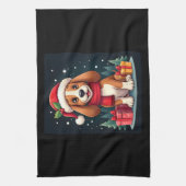 Basset Hound Dog Kerstoutfits Santa Hat Dog X Theedoek (Verticaal)