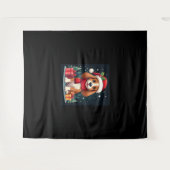 Basset Hound Dog Kerstoutfits Santa Hat Dog X Wandkleed (Voorkant (horizontaal))