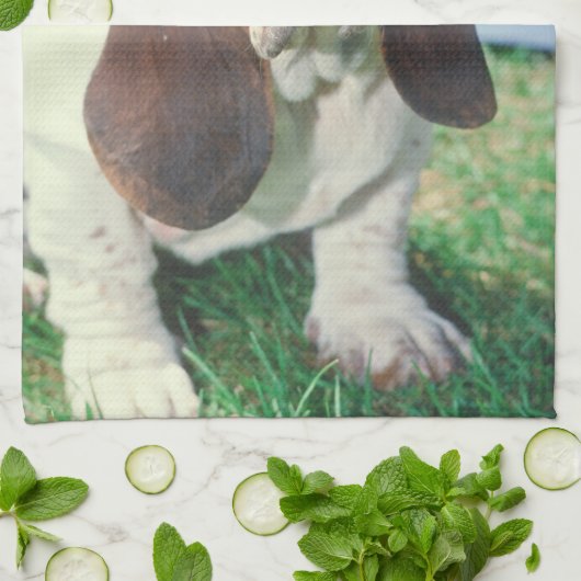 Basset Hound Dog Kitchen Towel Theedoek (Gevouwen)