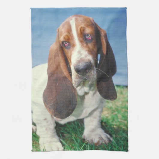 Basset Hound Dog Kitchen Towel Theedoek (Verticaal)