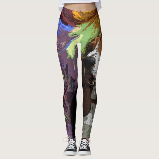 Basset Hound Dog Leggings (Voorkant)