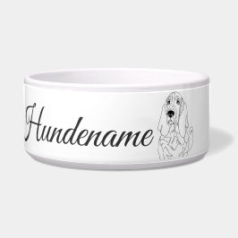 Basset Hound dog Line Art personalized bowl Voerbakje