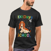 Basset Hound Dog Lovers Teacher Student 100th Day  T-shirt (Voorkant)
