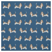 Basset Hound dog marvy blue Stof (Swatch)