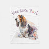 Basset Hound Dog Mom Floral Fleece Deken (Voorkant)