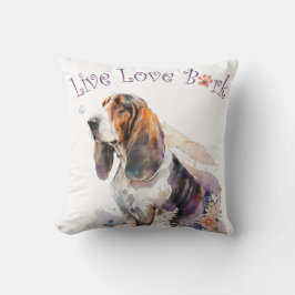 Basset Hound Dog Mom Floral Kussen