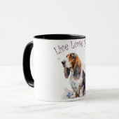 Basset Hound Dog Mom Floral Mok (Voorkant links)