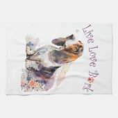 Basset Hound Dog Mom Floral Theedoek (Horizontaal)