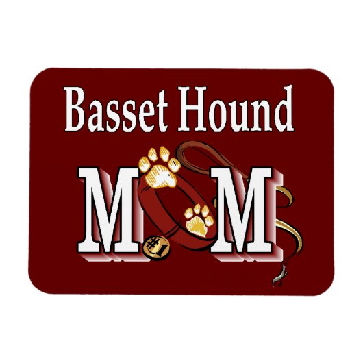 Basset Hound Dog MOM Magneet (Horizontaal)