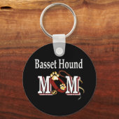 Basset Hound Dog MOM Sleutelhanger (Voorkant)