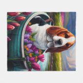 Basset Hound Dog op een peddel: Een Schilderachtig Fleece Deken (Voorkant (Horizontaal))