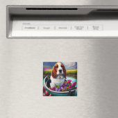 Basset Hound Dog op een peddel: Een Schilderachtig Magneet (Insitu (Vaatwasser))