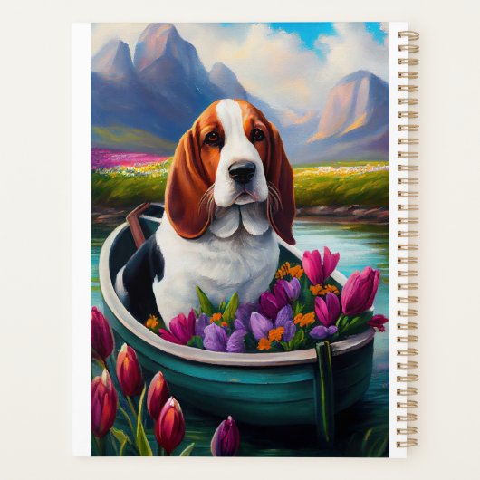 Basset Hound Dog op een peddel: Een Schilderachtig Planner (Achterkant)