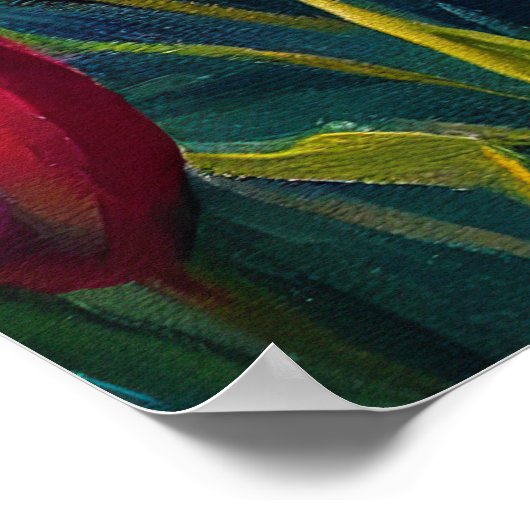 Basset Hound Dog op een peddel: Een Schilderachtig Poster (Hoek)