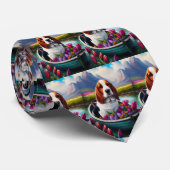 Basset Hound Dog op een peddel: Een Schilderachtig Stropdas (Opgerold)