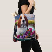 Basset Hound Dog op een peddel: Een Schilderachtig Tote Bag (Dichtbij)