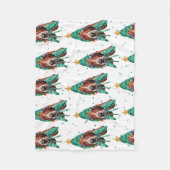 Basset Hound Dog Pattern Christmas Fleece Deken (Voorkant)