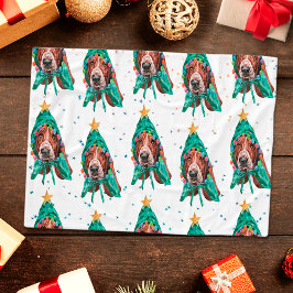 Basset Hound Dog Pattern Christmas Fleece Deken