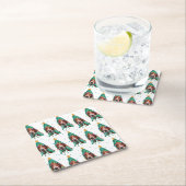 Basset Hound Dog Pattern Christmas Kartonnen Onderzetters (Insitu)