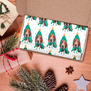 Basset Hound Dog Pattern Christmas Tissuepapier