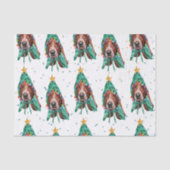 Basset Hound Dog Pattern Christmas Tissuepapier (Voorkant)