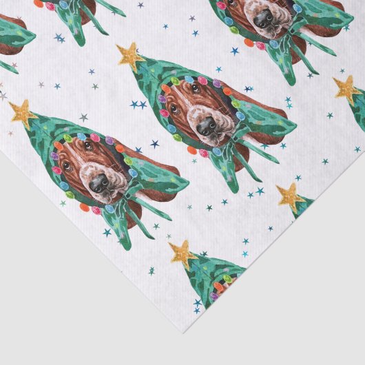 Basset Hound Dog Pattern Christmas Tissuepapier (Detail)
