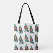 Basset Hound Dog Pattern Christmas Tote Bag (Achterkant)