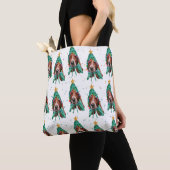 Basset Hound Dog Pattern Christmas Tote Bag (Dichtbij)