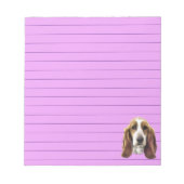Basset Hound Dog Portret Print Lined Notitieblok (Voorkant)