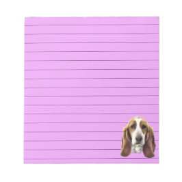 Basset Hound Dog Portret Print Lined Notitieblok