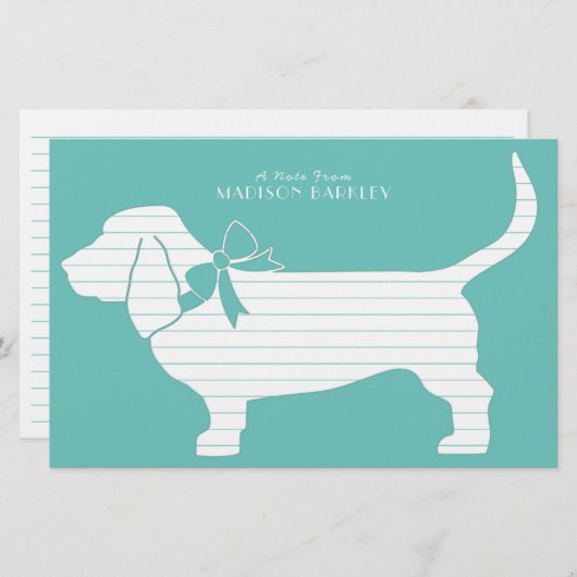 Basset Hound Dog Puppy Briefpapier (Voorkant / Achterkant)