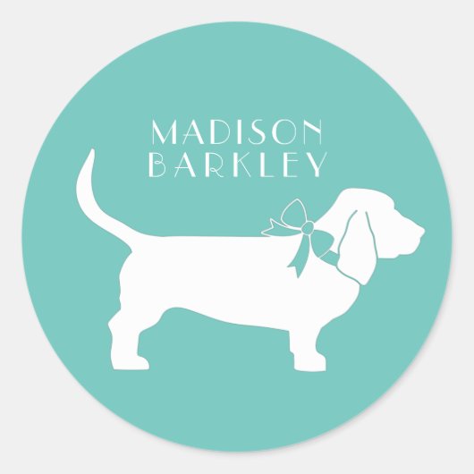 Basset Hound Dog Puppy Ronde Sticker (Voorkant)