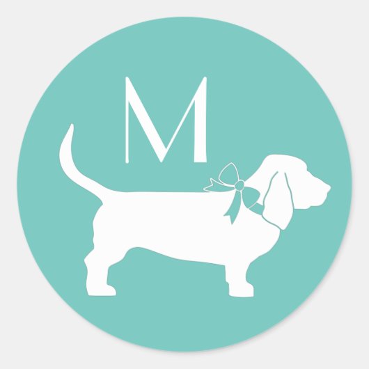 Basset Hound Dog Puppy Ronde Sticker (Voorkant)