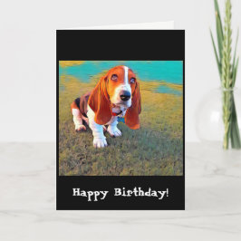 Basset Hound Dog Puppy Whimsical Artistieke Foto Kaart