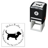 Basset Hound Dog Puppy Zelfinktende Stempel (In situ)