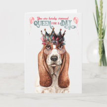 Basset Hound Dog Queen voor een dag grappige verja
